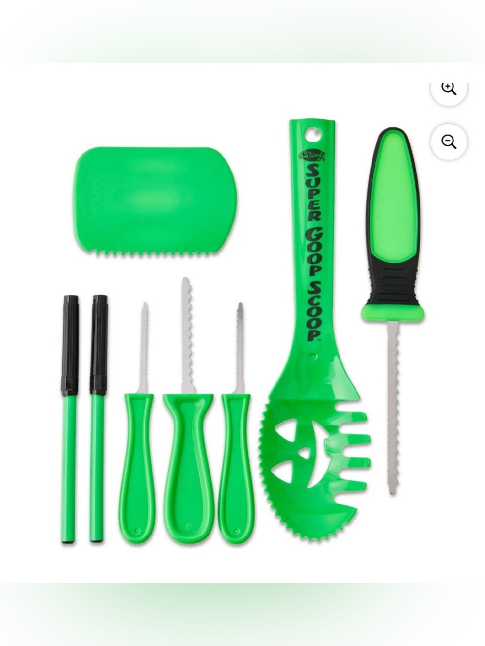 Green Plastic Pumpkin Pro Family Pumpkin Carving Kit, by Fun World